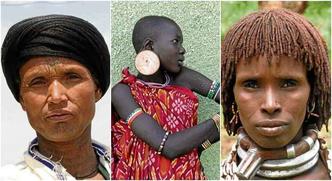 Etíopes de três etnias %u2014 Amhara, Mursi e Hamer, respectivamente: tons diversos em uma mesma nação africana. Pesquisa baseou-se em amostras genéticas de habitantes de 54 países do continente(foto: Alessia Ranciaro/Divulgação) Etíopes de três etnias %u2014 Amhara, Mursi e Hamer, respectivamente: tons diversos em uma mesma nação africana. Pesquisa baseou-se em amostras genéticas de habitantes de 54 países do continente(foto: Alessia Ranciaro/Divulgação)