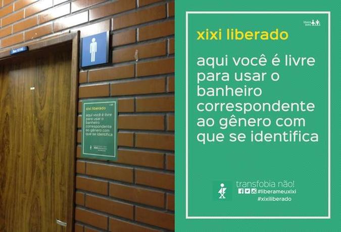 Placa em banheiro masculino da UnB(foto: Divulgação/Facebook) Placa em banheiro masculino da UnB(foto: Divulgação/Facebook)