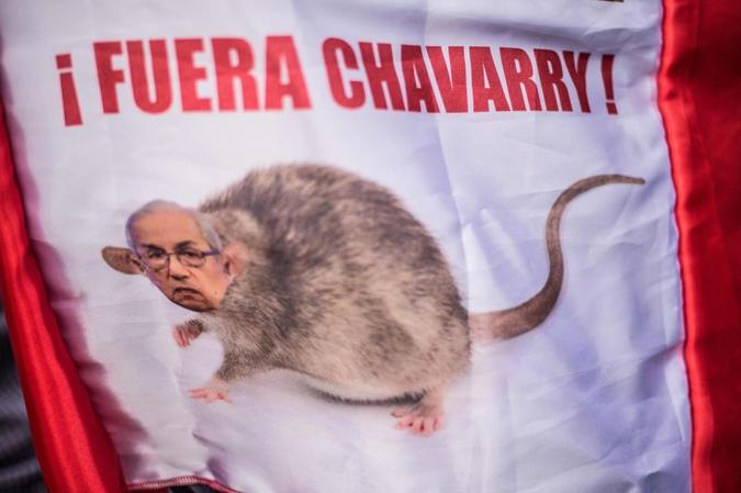 Protestos contra Chávarry no Peru(foto: AFP / ERNESTO BENAVIDES) Protestos contra Chávarry no Peru(foto: AFP / ERNESTO BENAVIDES)
