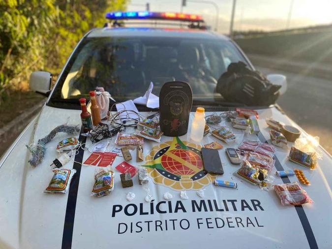 Tentativa de tráfico para detentos virou rotina, com PM frustrando planos de entrega(foto: Divulgação/PMDF) Tentativa de tráfico para detentos virou rotina, com PM frustrando planos de entrega(foto: Divulgação/PMDF)