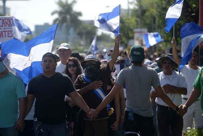 Estudantes protestam contra o governo(foto: Marvin Recinos/AFP) Estudantes protestam contra o governo(foto: Marvin Recinos/AFP)