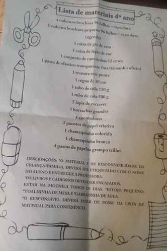 Sabrina mostra lista de materiais de filha: Sabrina mostra lista de materiais de filha: