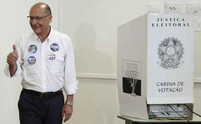 Alckmin teve pouco mais de 5 milhões de votos(foto: Miguel Schincariol/AFP) Alckmin teve pouco mais de 5 milhões de votos(foto: Miguel Schincariol/AFP)