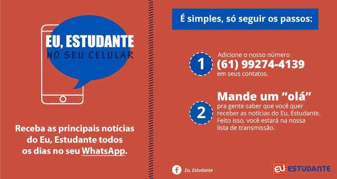 Tenha as notícias do <i>Eu, Estudante</i> no seu celular Tenha as notícias do <i>Eu, Estudante</i> no seu celular