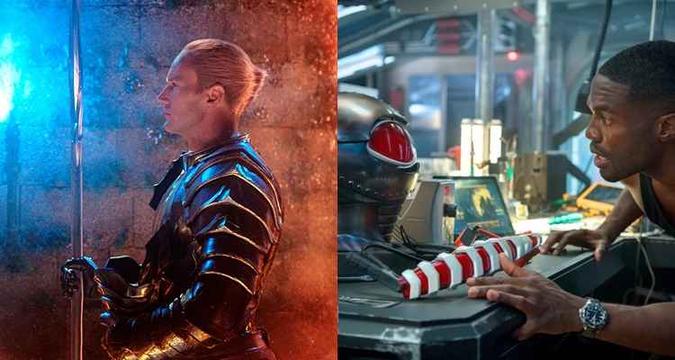 Os vilões Arraia Negra (Yahya Abdul-Mateen II) e Orm, o Mestre do Oceano (Patrick Wilson) também tiveram fotos divulgadas(foto: Entertainment Weekly/Divulgação) Os vilões Arraia Negra (Yahya Abdul-Mateen II) e Orm, o Mestre do Oceano (Patrick Wilson) também tiveram fotos divulgadas(foto: Entertainment Weekly/Divulgação)
