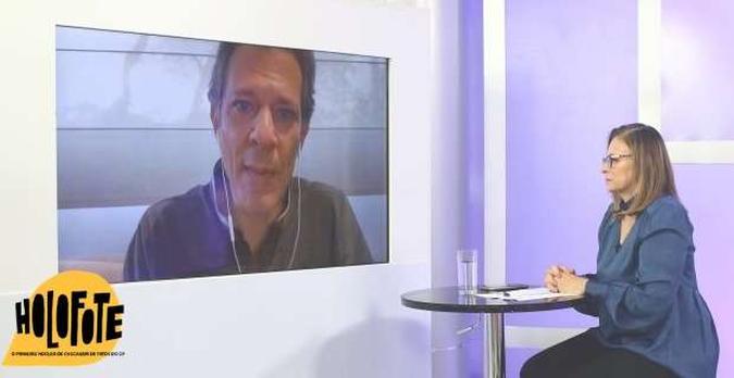 Fernando Haddad foi entrevistado pela jornalista Denise Rothenburg na terça-feira (16/6)(foto: Ana Rayssa/CB/D.A Press) Fernando Haddad foi entrevistado pela jornalista Denise Rothenburg na terça-feira (16/6)(foto: Ana Rayssa/CB/D.A Press)