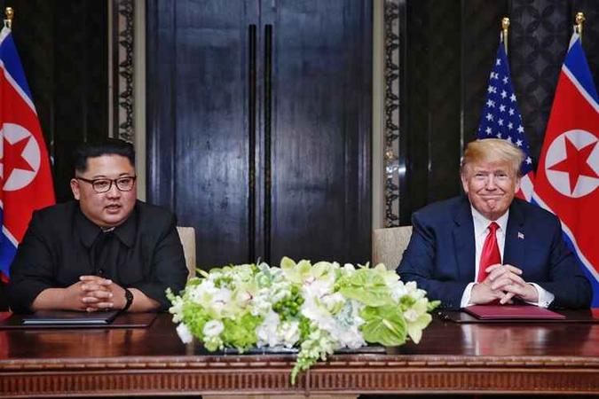 Kim também falou de um novo começou nas relações relações bilaterais(foto: AFP) Kim também falou de um novo começou nas relações relações bilaterais(foto: AFP)