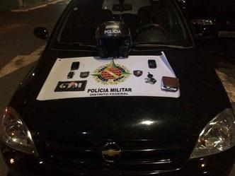 Um dos carros capturados pela Polícia Militar(foto: PM/Divulgação) Um dos carros capturados pela Polícia Militar(foto: PM/Divulgação)