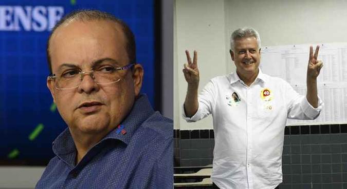 No DF, haverá segundo turno entre Ibaneis Rocha (MDB) e Rodrigo Rollemberg (PSB)(foto: Marcelo Ferreira/CB/D.A Press e Ana Rayssa/Esp. CB/D.A Press) No DF, haverá segundo turno entre Ibaneis Rocha (MDB) e Rodrigo Rollemberg (PSB)(foto: Marcelo Ferreira/CB/D.A Press e Ana Rayssa/Esp. CB/D.A Press)
