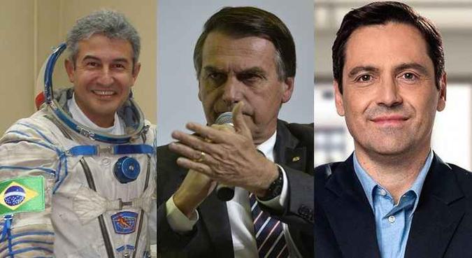 Bolsonaro entre duas de suas opções para vide: o astronauta Marcos Pontes e o príncipe Luiz Philippe de Orleans e Bragança(foto: Arquivo pessoal e Marcelo Ferreira/CB/D.A Press) Bolsonaro entre duas de suas opções para vide: o astronauta Marcos Pontes e o príncipe Luiz Philippe de Orleans e Bragança(foto: Arquivo pessoal e Marcelo Ferreira/CB/D.A Press)