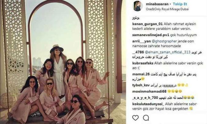 Mina Basaran, filha de 28 anos de um importante executivo turco, postou uma foto nas redes sociais da despedida de solteiro(foto: Instagram/Reprodução)) Mina Basaran, filha de 28 anos de um importante executivo turco, postou uma foto nas redes sociais da despedida de solteiro(foto: Instagram/Reprodução))