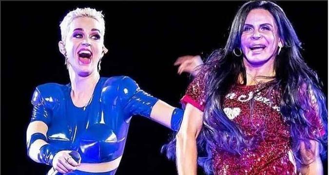 Gretchen levou o público à loucura ao rebolar com Katy Perry(foto: Reprodução/Instagram) Gretchen levou o público à loucura ao rebolar com Katy Perry(foto: Reprodução/Instagram)