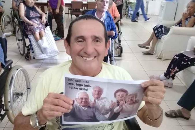 Para Antônio, ações como essa são muito importantes(foto: Lar dos Velhinhos Bezerra de Menezes/Divulgação) Para Antônio, ações como essa são muito importantes(foto: Lar dos Velhinhos Bezerra de Menezes/Divulgação)