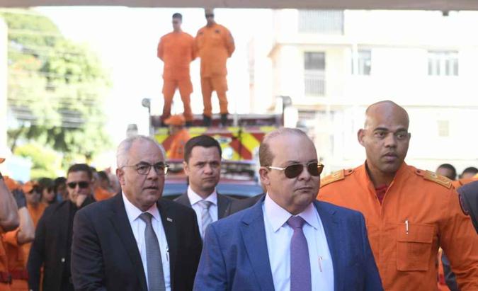 Ibaneis ressaltou que o Corpo de Bombeiros do DF é uma corporação respeitada em todo o país(foto: Ed Alves/CB/D.A Press ) Ibaneis ressaltou que o Corpo de Bombeiros do DF é uma corporação respeitada em todo o país(foto: Ed Alves/CB/D.A Press )