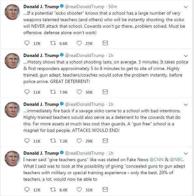 Veja a explicação de Trump no Twitter de baixo para cima(foto: Reprodução/Twitter) Veja a explicação de Trump no Twitter de baixo para cima(foto: Reprodução/Twitter)