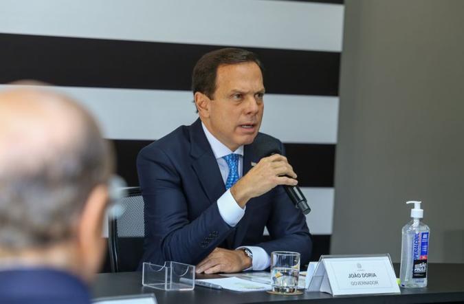 Doria durante bate-boca com Bolsonaro em videoconferência: governadores estão descolados das ações promovidas pelo Planalto(foto: Governo do Estado de São Paulo) Doria durante bate-boca com Bolsonaro em videoconferência: governadores estão descolados das ações promovidas pelo Planalto(foto: Governo do Estado de São Paulo)