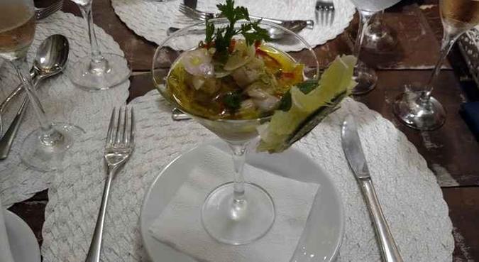 Ceviche servido no Saint Tropez Hotel(foto: Jacqueline Saraiva/CB/DAPress) Ceviche servido no Saint Tropez Hotel(foto: Jacqueline Saraiva/CB/DAPress)