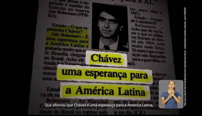 Programa relembra elogio de Bolsonaro a Chávez (foto: Reprodução/TV ) Programa relembra elogio de Bolsonaro a Chávez (foto: Reprodução/TV )