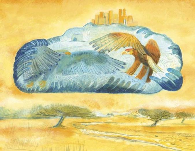 Ilustração de A água e a águia, de Mia Couto(foto: Danuta Wojciechowska / Divulgação) Ilustração de A água e a águia, de Mia Couto(foto: Danuta Wojciechowska / Divulgação)