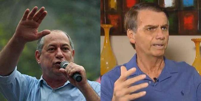Ciro Gomes e Jair Bolsonaro disputariam o segundo turno de acordo com a escolha de brasileiros na Nova Zelândia(foto: CARL DE SOUZA/CB/D.A Press - Reprodução) Ciro Gomes e Jair Bolsonaro disputariam o segundo turno de acordo com a escolha de brasileiros na Nova Zelândia(foto: CARL DE SOUZA/CB/D.A Press - Reprodução)