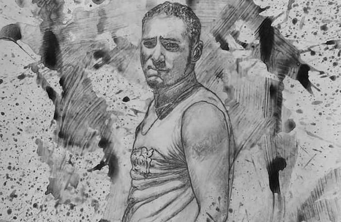Desenho de Fernando Carpaneda na exposição Homem Objeto (foto: Fernando Carpaneda/Divulgação ) Desenho de Fernando Carpaneda na exposição Homem Objeto (foto: Fernando Carpaneda/Divulgação )