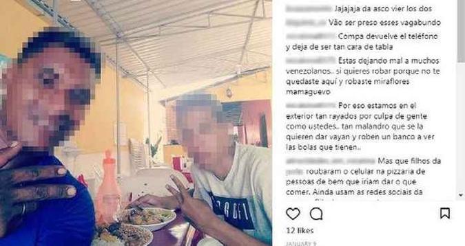 Os rapazes fugiram de bicicleta e fizeram a publicação de uma selfie comendo no perfil da vítima dois dias depois(foto: Reprodução/Instagram) Os rapazes fugiram de bicicleta e fizeram a publicação de uma selfie comendo no perfil da vítima dois dias depois(foto: Reprodução/Instagram)