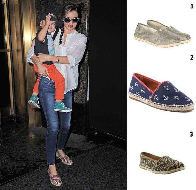 1 - Cinza Riachuelo (R$ 59,90); 2 - Âncoras Arezzo (R$ 139); 3 - Estampa de palmeira City Shoes (R$ 139,80) 1 - Cinza Riachuelo (R$ 59,90); 2 - Âncoras Arezzo (R$ 139); 3 - Estampa de palmeira City Shoes (R$ 139,80)