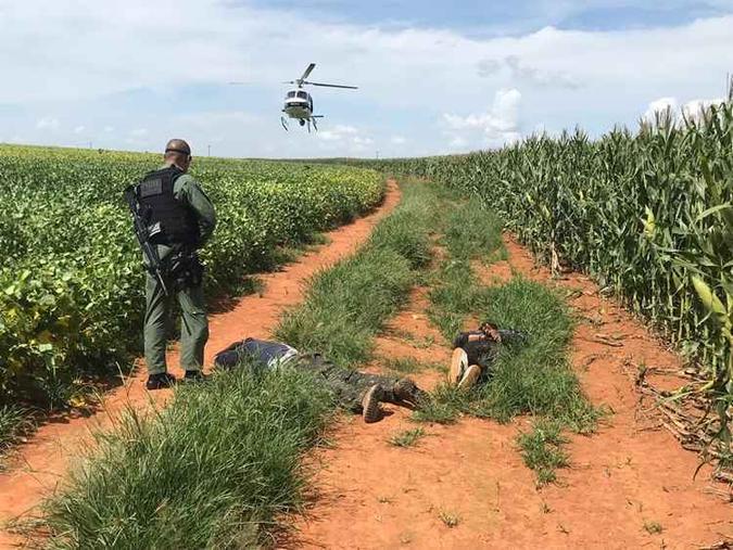 Perseguição policial acabou em área rural (foto: Divulgação/PMDF) Perseguição policial acabou em área rural (foto: Divulgação/PMDF)