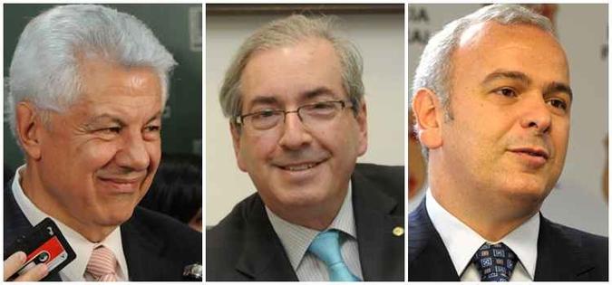 Chinaglia (PT), Cunha (PMDB) e Delgado (PSB): temporada de caça aos votos(foto: Carlos Moura/CB/D.A Press, Bruno Peres/CB/D.A Press e Luis Macedo/Câmara dos Deputados) Chinaglia (PT), Cunha (PMDB) e Delgado (PSB): temporada de caça aos votos(foto: Carlos Moura/CB/D.A Press, Bruno Peres/CB/D.A Press e Luis Macedo/Câmara dos Deputados)