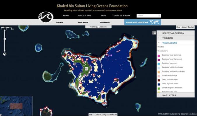 O novo modelo permite a criação de mapas detalhados de partes específicas de um recife(foto: Fundação Khaled bin Sultan Living Oceans/Divulgação) O novo modelo permite a criação de mapas detalhados de partes específicas de um recife(foto: Fundação Khaled bin Sultan Living Oceans/Divulgação)