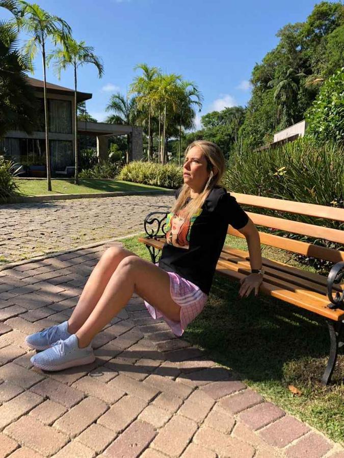 Cláudia Fernandes não deixou de se exercitar mesmo quando estava viajando (foto: Arquivo pessoal) Cláudia Fernandes não deixou de se exercitar mesmo quando estava viajando (foto: Arquivo pessoal)