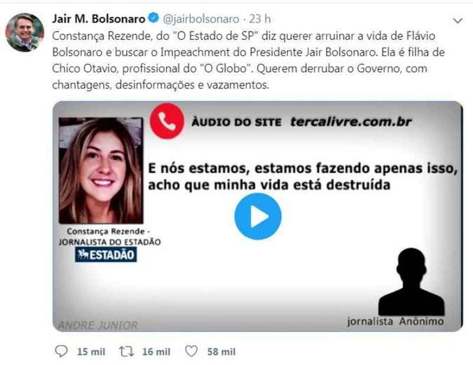 O caso envolvendo a repórter do Estado ganhou repercussão internacional (foto: Twitter/Reprodução) O caso envolvendo a repórter do Estado ganhou repercussão internacional (foto: Twitter/Reprodução)