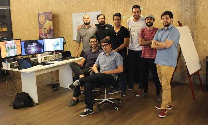 Unidos, representantes de quatro empresas fizeram o setor de videogames forte em Brasília(foto: Ronayre Nunes/Esp.CB/DA Press) Unidos, representantes de quatro empresas fizeram o setor de videogames forte em Brasília(foto: Ronayre Nunes/Esp.CB/DA Press)
