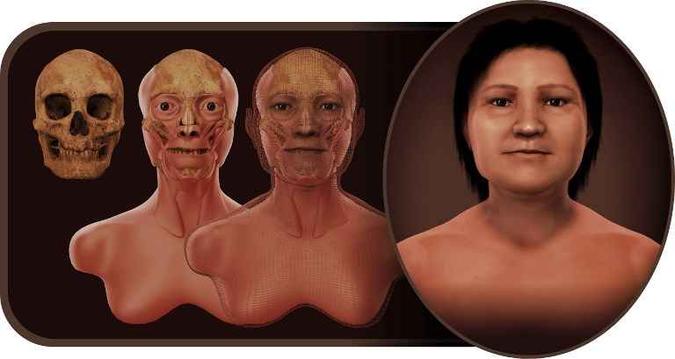 A imagem é projetada em uma parede do Museu de Arte Pré-colombiana e Indígena (MAPI) de Montevidéu(foto: AFP) A imagem é projetada em uma parede do Museu de Arte Pré-colombiana e Indígena (MAPI) de Montevidéu(foto: AFP)