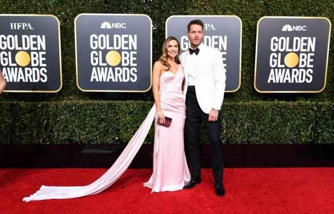 O ator Justin Hartley, com a esposa Chrishell (foto: Valerie Macon/ Divulgação) O ator Justin Hartley, com a esposa Chrishell (foto: Valerie Macon/ Divulgação)