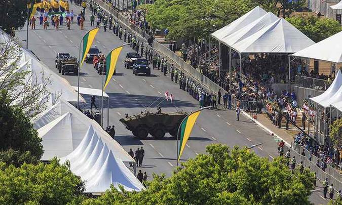 O desfile da Independência terá início às 9h na Esplanada(foto: Divulgação) O desfile da Independência terá início às 9h na Esplanada(foto: Divulgação)