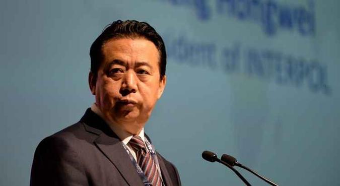 Meng tem 64 anos e foi eleito presidente da organização em 2016, para um mandato que vai até 2020(foto: AFP) Meng tem 64 anos e foi eleito presidente da organização em 2016, para um mandato que vai até 2020(foto: AFP)