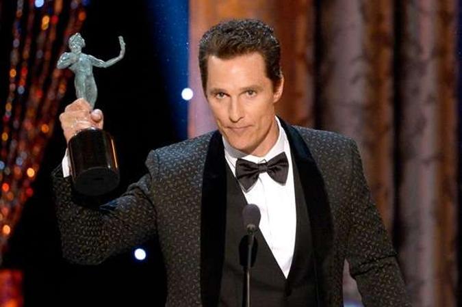 Matthew McConaughey conquistou o prêmio de melhor ator por Clube de Compras Dallas(foto: Kevork Djansezian/Getty Images/AFP) Matthew McConaughey conquistou o prêmio de melhor ator por Clube de Compras Dallas(foto: Kevork Djansezian/Getty Images/AFP)