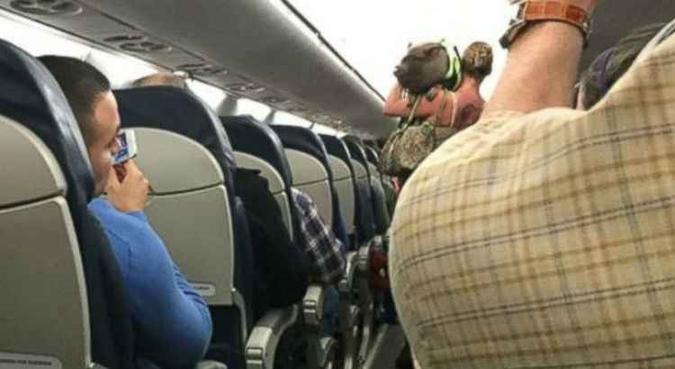Depois do incômodo causado aos demais passageiros, a mulher e o porco foram impedidos de permanecer embarcados(foto: Rob Phelps) Depois do incômodo causado aos demais passageiros, a mulher e o porco foram impedidos de permanecer embarcados(foto: Rob Phelps)