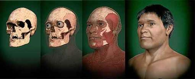 Reconstituição de fóssil do Homem de Lagoa Santa: povo é o mesmo de Luzia, cujo crânio estava no museu(foto: Cícero Moraes/Divulgação) Reconstituição de fóssil do Homem de Lagoa Santa: povo é o mesmo de Luzia, cujo crânio estava no museu(foto: Cícero Moraes/Divulgação)