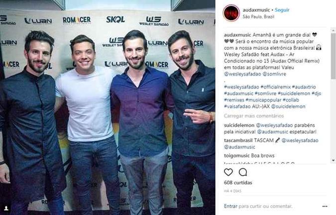 Audax com o cantor Wesley Safadão(foto: Instagram/Reprodução) Audax com o cantor Wesley Safadão(foto: Instagram/Reprodução)