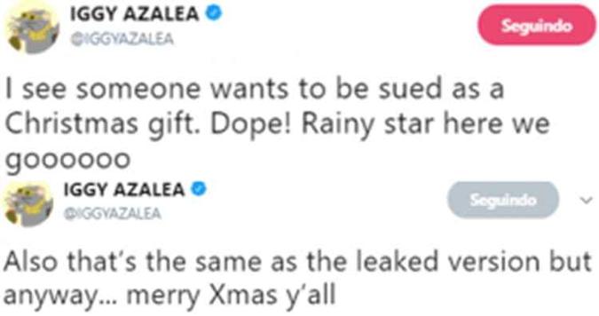 Os tweets de Iggy Azalea foram apagados de seu perfil na rede social(foto: Reprodução/Internet) Os tweets de Iggy Azalea foram apagados de seu perfil na rede social(foto: Reprodução/Internet)