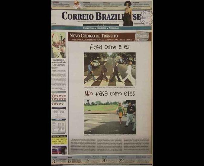 A capa do Correio de 23 de janeiro de 1998(foto: Arquivo/CB/D.A Press) A capa do Correio de 23 de janeiro de 1998(foto: Arquivo/CB/D.A Press)