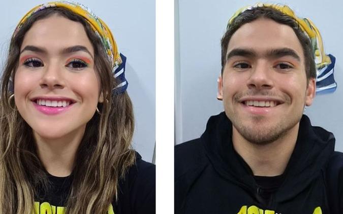 A apresentadora Maísa Silva compartilhou o resultado do filtro do app (foto: Faceapp/reprodução) A apresentadora Maísa Silva compartilhou o resultado do filtro do app (foto: Faceapp/reprodução)