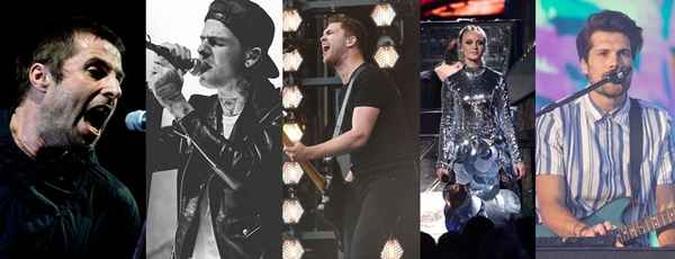 Os artistas Liam Gallagher, The Neighbourhood, Royal Blood, Zara Larsson e Oh Wonder vão fazer shows em 21 e 22 de março na cidade de São Paulo(foto: AFP/JOSE JORDAN, Reprodução/internet, AFP/Sebastien Bozon, Kevin Winter/Getty Images/AFP, AFP/VALERIE MACON) Os artistas Liam Gallagher, The Neighbourhood, Royal Blood, Zara Larsson e Oh Wonder vão fazer shows em 21 e 22 de março na cidade de São Paulo(foto: AFP/JOSE JORDAN, Reprodução/internet, AFP/Sebastien Bozon, Kevin Winter/Getty Images/AFP, AFP/VALERIE MACON)