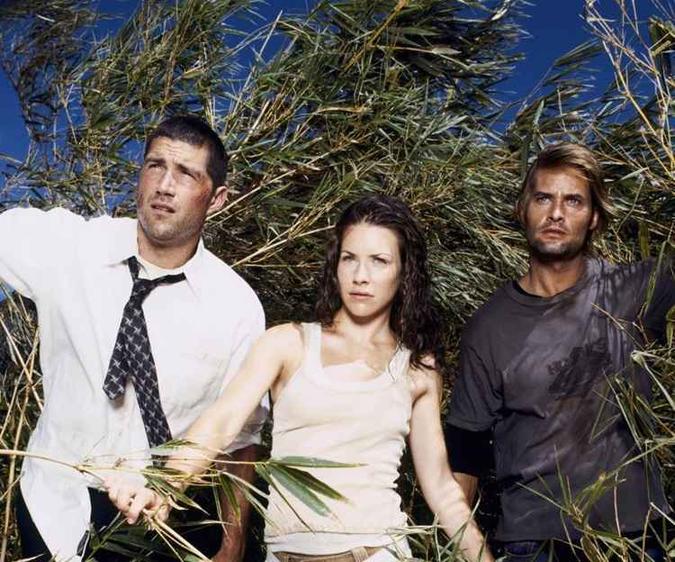 Evangeline Lilly ao lado de Matthew Fox e Josh Holloway na primeira temporada de 'Lost'(foto: Reisig e Taylor/ABC) Evangeline Lilly ao lado de Matthew Fox e Josh Holloway na primeira temporada de 'Lost'(foto: Reisig e Taylor/ABC)