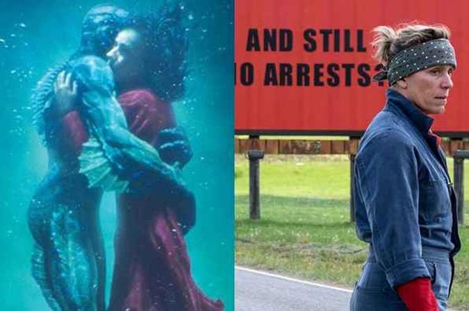 O desfecho do embate entre 'A forma da água' e 'Três anúncios para um crime' será revelado domingo (04/3)(foto: Reprodução/Internet) O desfecho do embate entre 'A forma da água' e 'Três anúncios para um crime' será revelado domingo (04/3)(foto: Reprodução/Internet)