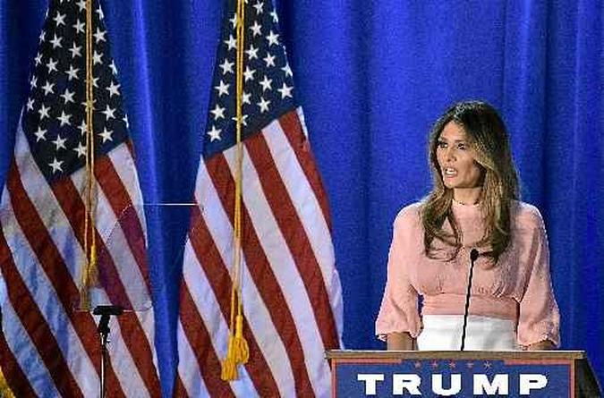 Melania Trump na Pensilvânia: discurso para os trabalhadores(foto: Mandel Ngan/AFP) Melania Trump na Pensilvânia: discurso para os trabalhadores(foto: Mandel Ngan/AFP)