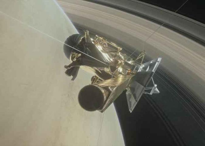 Reconstituição mostra nave se aproximando de Saturno para se desintegrar (foto: NASA/JPL-Caltech/Divulgação ) Reconstituição mostra nave se aproximando de Saturno para se desintegrar (foto: NASA/JPL-Caltech/Divulgação )