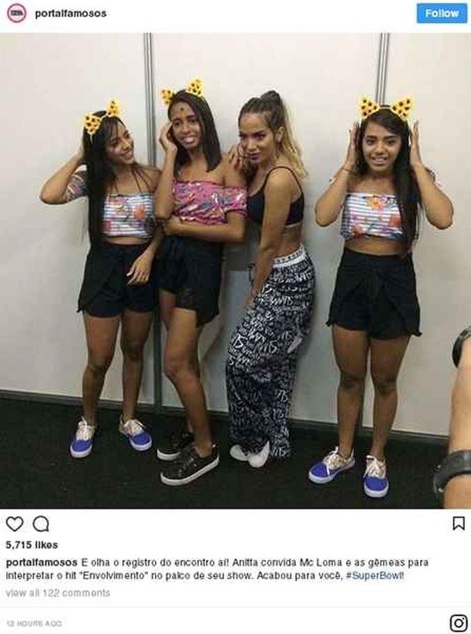 Anitta, MC Loma e as Gêmeas Lacradoras registram o encontro em Olinda(foto: Instagram/ Reprodução) Anitta, MC Loma e as Gêmeas Lacradoras registram o encontro em Olinda(foto: Instagram/ Reprodução)